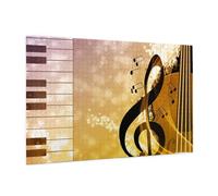 Wooden Puzzle 1000 Piece 75x50 CM, Piano Violin Music Notes Printed Cute Puzzle Game in Plastic Box for Family Entertainment and Brain Training Gifts