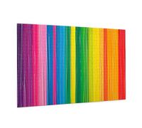 Wooden Puzzle 1000 Piece 75x50 CM, Rainbow Color stripe Printed Cute Puzzle Game in Plastic Box for Family Entertainment and Brain Training Gifts