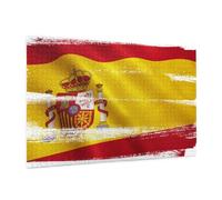 Wooden Puzzle 1000 Piece 75x50 CM, Spain Flag Printed Cute Puzzle Game in Plastic Box for Family Entertainment and Brain Training Gifts