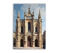 Wooden Puzzle 1000 Piece Adult Jigsaw Orleans Cathedral Beautiful Facade Architecture France Challenging Educational Toys Entertainment Retro Home Decoration Gifts