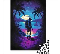 Wooden Puzzle 1000 Pieces Alone At The Night Beach Jigsaw Creative Rectangular Puzzle Great Jigsaw Puzzle For Adults 1000pcs (75x50cm)