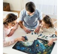 Wooden Puzzle 1000 Pieces Dragon in Mandala Jungle Jigsaw Creative Rectangular Puzzle Great Jigsaw Puzzle For Adults 1000pcs (75x50cm)