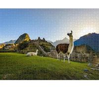 Wooden Puzzle 1000 Pieces for Adults at First Light at Machu Picchu Peru Puzzles for Players Who Like to Challenge The Difficult and Unlock More Complex Patterns in Hd