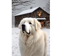 Wooden Puzzle 1000 Pieces for Adults Christmas Barnwood Great Pyrenees for Players Who Like to Challenge The Difficult and Unlock More Complex Patterns in Hd