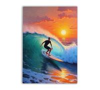 Wooden Puzzle 1000 Pieces for Adults Surfing at Sunset Nature Difficult Puzzles,Large Cool Adult Holiday Puzzles