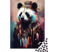 Wooden Puzzle 1000 Pieces Panda Pop Art Animal Jigsaw Creative Rectangular Puzzle Great Jigsaw Puzzle For Adults 1000pcs (75x50cm)