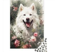 Wooden Puzzle 1000 Pieces Samoyed Dog Jigsaw Creative Rectangular Puzzle Great Jigsaw Puzzle For Adults 1000pcs (75x50cm)