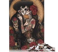 Wooden Puzzle 1000 Pieces Skeleton_lovers Jigsaw Creative Rectangular Puzzle Great Jigsaw Puzzle For Adults 1000pcs (75x50cm)