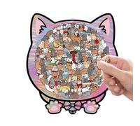Wooden Puzzle - 135-Piece Colored Cat Shaped Cat Jigsaw Puzzle | Challenging Irregular Jigsaw For Adults Youths Elderly Preschools Tabletop Home Decor Kindergartens