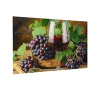 Wooden Puzzle 300 Piece 38x26 CM, Art Red Wine Galsses & Grapes Printed Cute Puzzle Game in Plastic Box for Family Entertainment and Brain Training Gifts