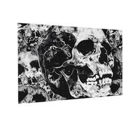 Wooden Puzzle 300 Piece 38x26 CM, Black and White Human Skull Printed Cute Puzzle Game in Plastic Box for Family Entertainment and Brain Training Gifts