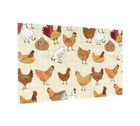 Wooden Puzzle 300 Piece 38x26 CM, Chicken Pattern Printed Cute Puzzle Game in Plastic Box for Family Entertainment and Brain Training Gifts