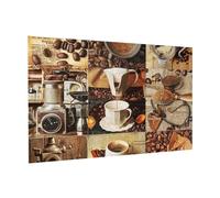 Wooden Puzzle 300 Piece 38x26 CM, coffee collage Printed Cute Puzzle Game in Plastic Box for Family Entertainment and Brain Training Gifts