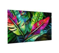 Wooden Puzzle 300 Piece 38x26 CM, Colorful Tropical Leaf Printed Cute Puzzle Game in Plastic Box for Family Entertainment and Brain Training Gifts