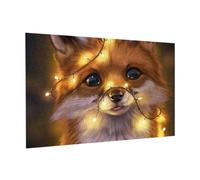 Wooden Puzzle 300 Piece 38x26 CM, Cute fox Printed Cute Puzzle Game in Plastic Box for Family Entertainment and Brain Training Gifts