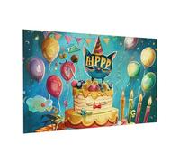 Wooden Puzzle 300 Piece 38x26 CM, Happy Birthday Printed Cute Puzzle Game in Plastic Box for Family Entertainment and Brain Training Gifts