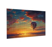 Wooden Puzzle 300 Piece 38x26 CM, hot air balloon sunset Printed Cute Puzzle Game in Plastic Box for Family Entertainment and Brain Training Gifts