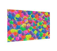 Wooden Puzzle 300 Piece 38x26 CM, Pickleball Balls Colors Pattern Printed Cute Puzzle Game in Plastic Box for Family Entertainment and Brain Training Gifts