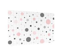 Wooden Puzzle 300 Piece 38x26 CM, Pink Gray White Modern Polka Dot Pattern Printed Cute Puzzle Game in Plastic Box for Family Entertainment and Brain Training Gifts