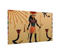 Wooden Puzzle 300 Piece 38x26 CM, Sun Old Egyptian Timeless Grace Printed Cute Puzzle Game in Plastic Box for Family Entertainment and Brain Training Gifts