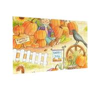 Wooden Puzzle 300 Piece 38x26 CM, Sunflowers Pumpkins Printed Cute Puzzle Game in Plastic Box for Family Entertainment and Brain Training Gifts
