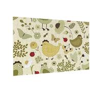 Wooden Puzzle 300 Piece 38x26 CM, yellow leaves chicken Printed Cute Puzzle Game in Plastic Box for Family Entertainment and Brain Training Gifts