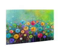 Wooden Puzzle 500 Piece 52x38 CM, Abstract Style Colorful Flowers Printed Cute Puzzle Game in Plastic Box for Family Entertainment and Brain Training Gifts