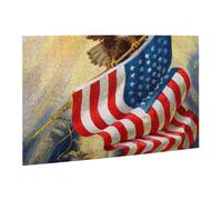 Wooden Puzzle 500 Piece 52x38 CM, American USA Flag Eagle Art Printed Cute Puzzle Game in Plastic Box for Family Entertainment and Brain Training Gifts