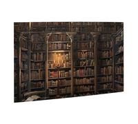 Wooden Puzzle 500 Piece 52x38 CM, Book Room Mysterious Library Printed Cute Puzzle Game in Plastic Box for Family Entertainment and Brain Training Gifts