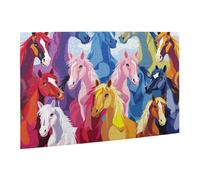 Wooden Puzzle 500 Piece 52x38 CM, Cute Cartoon Horses Printed Cute Puzzle Game in Plastic Box for Family Entertainment and Brain Training Gifts