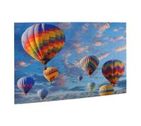 Wooden Puzzle 500 Piece 52x38 CM, Hot Air Balloons Printed Cute Puzzle Game in Plastic Box for Family Entertainment and Brain Training Gifts