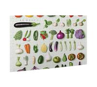 Wooden Puzzle 500 Piece 52x38 CM, Introduction of various vegetables Printed Cute Puzzle Game in Plastic Box for Family Entertainment and Brain Training Gifts