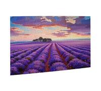 Wooden Puzzle 500 Piece 52x38 CM, lavender fields Printed Cute Puzzle Game in Plastic Box for Family Entertainment and Brain Training Gifts