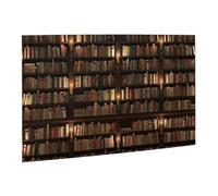 Wooden Puzzle 500 Piece 52x38 CM, Library Bookshelf Book Printed Cute Puzzle Game in Plastic Box for Family Entertainment and Brain Training Gifts