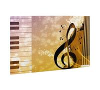 Wooden Puzzle 500 Piece 52x38 CM, Piano Violin Music Notes Printed Cute Puzzle Game in Plastic Box for Family Entertainment and Brain Training Gifts