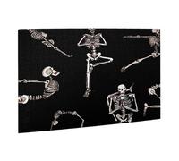 Wooden Puzzle 500 Piece 52x38 CM, skeletons yoga Printed Cute Puzzle Game in Plastic Box for Family Entertainment and Brain Training Gifts