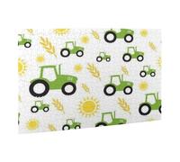 Wooden Puzzle 500 Piece 52x38 CM, tractor farming Printed Cute Puzzle Game in Plastic Box for Family Entertainment and Brain Training Gifts