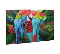Wooden Puzzle 500 Piece 52x38 CM, Two Colored Parrots-r13300 Printed Cute Puzzle Game in Plastic Box for Family Entertainment and Brain Training Gifts