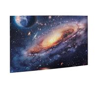 Wooden Puzzle 500 Piece 52x38 CM, Universe Galaxy Outer Space Printed Cute Puzzle Game in Plastic Box for Family Entertainment and Brain Training Gifts