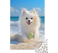 Wooden Puzzle 500 Piece Japanese Spitz Puzzle for Adults for Teenagers Woodenboard Puzzles Learning Educational Toys Family Games 500pcs (52x38cm)