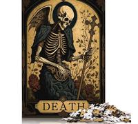Wooden Puzzle 500 Piece The Death Tarot Card Puzzle for Adults for Teenagers Woodenboard Puzzles Learning Educational Toys Family Games 500pcs (52x38cm)