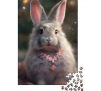 Wooden Puzzle 500 Pieces Fluffy Bunny 03 Jigsaw Creative Rectangular Puzzle Great Jigsaw Puzzle For Adults 500pcs (52x38cm)