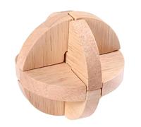 Wooden Puzzle Ball Brain Teaser - 7x7x7cm 3D Mind Challenge Puzzle | Interlocking Logic Toy Educational Game for Kids Teens Adults Classroom Travel Family Fun Skill Development Gift