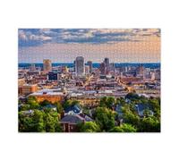 Wooden Puzzle Birmingham Alabama City Skyline Wall Decor 300 Pieces | Premium thick cardboard jigsaw puzzle, sharp die-cut, vibrant matte art, ideal gift & wall decor.