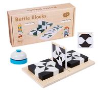 Wooden Puzzle Blocks Game - Intelligent Educational Toy, Stacking Building Blocks, Brain Training | Compact Size Motor Skills Promoting Game for Developing Logic, Problem Solving Skills and Creativity