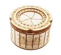 Wooden Puzzle Box for Adults and Teens - Brain Teaser STEM Building Project Money Box with Intricate Mechanisms, 3.94inch Diameter