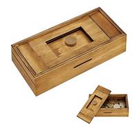 Wooden Puzzle Box for Adults, Secret Box with Hidden Compartment, Teenage Intelligence Challenge Test Toy for Can store cash, coins, jewelry（18x8x4.8cm）