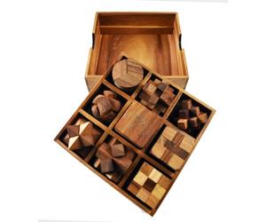 Wooden Puzzle Box Sets Include 3D Brain teasers, Logic Puzzles, and Interlocking Games for Adults and Teens-a Gift That Will add Brain-Bending Fun to Your Decor. (9-Set-Wooden)