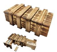 Wooden Puzzle Box with 2 Hidden Secret Compartments - 3D Brain Teaser & Mystery Gift Box for Money, Jewellery, Vouchers,Wooden Secret Puzzle Box Brain Game for Teens & Adults