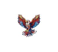 Recent Toys Jigsaw Eagle for Adults and Kids.185 Puzzle, Large Size 28.5 x 27.5 cm with Unique Shaped Pieces. Includes Wooden Storage Gift Box and Stand